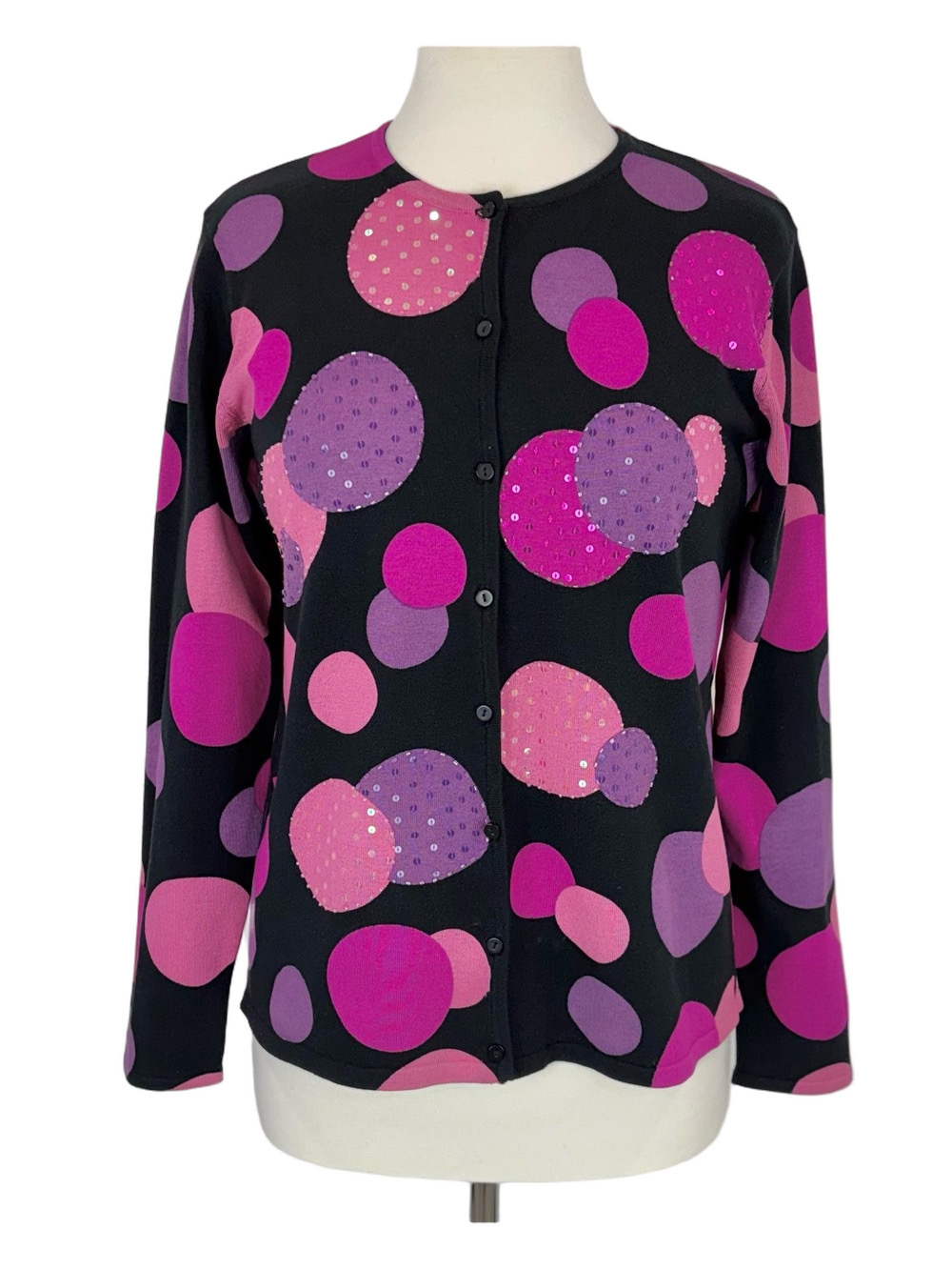 Obéé black and pink silk blend cardigan